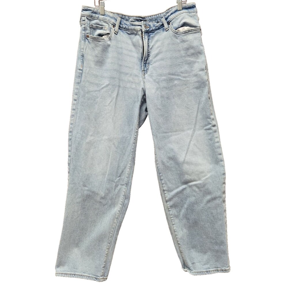 Old Navy OG Loose Jeans Women's 18 High Rise Light Wash Blue Denim Straight Leg